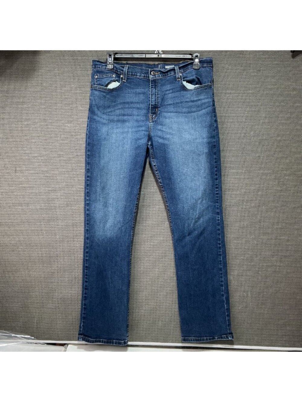 George Bootcut Men's Jeans Medium Wash 36x34 5-Pocket Cotton Blend Button Logo